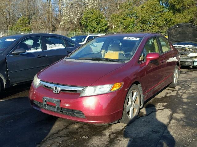 1HGFA16867L102634 - 2007 HONDA CIVIC EX BURGUNDY photo 2