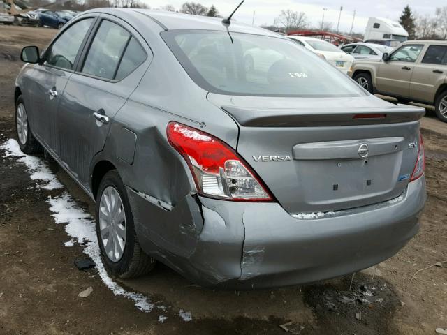 3N1CN7AP9DL822942 - 2013 NISSAN VERSA S GRAY photo 3