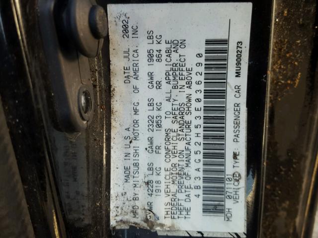 4B3AG52H53E036290 - 2003 DODGE STRATUS R/ BLACK photo 10