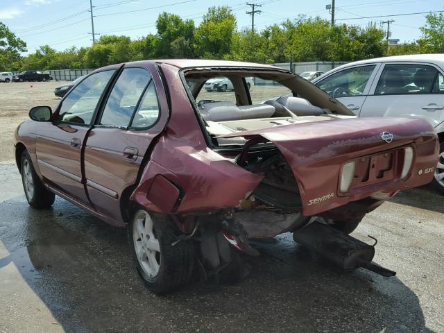 3N1CB51D51L436243 - 2001 NISSAN SENTRA XE BURGUNDY photo 3