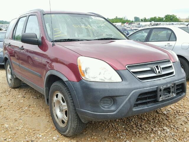 JHLRD78535C044782 - 2005 HONDA CR-V LX MAROON photo 1