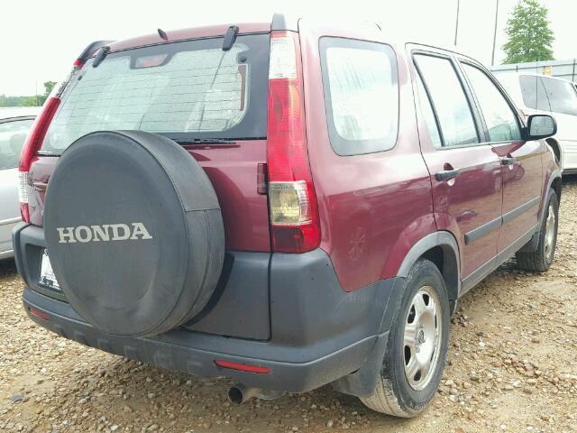 JHLRD78535C044782 - 2005 HONDA CR-V LX MAROON photo 4