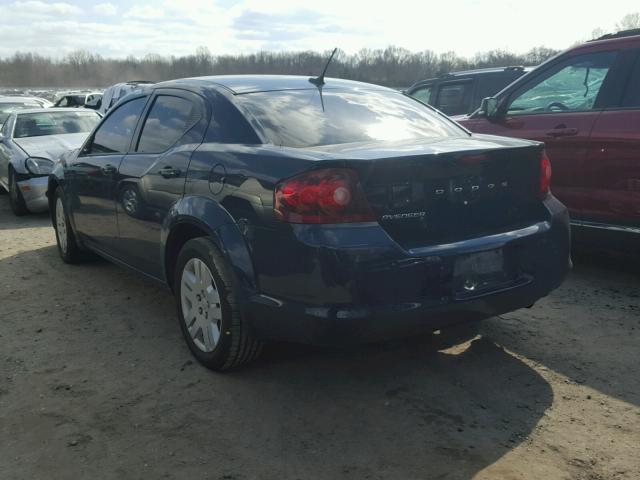 1C3CDZAB5DN631278 - 2013 DODGE AVENGER SE BLUE photo 3