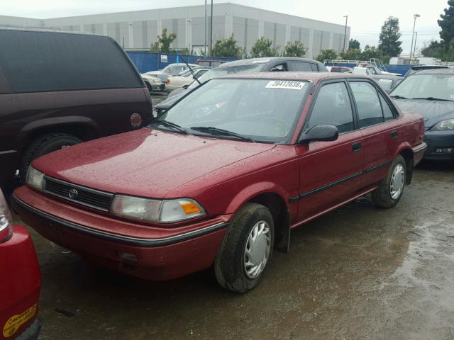 1NXAE94A8MZ217433 - 1991 TOYOTA COROLLA DL MAROON photo 2