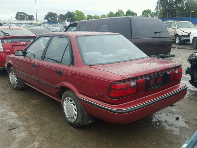 1NXAE94A8MZ217433 - 1991 TOYOTA COROLLA DL MAROON photo 3