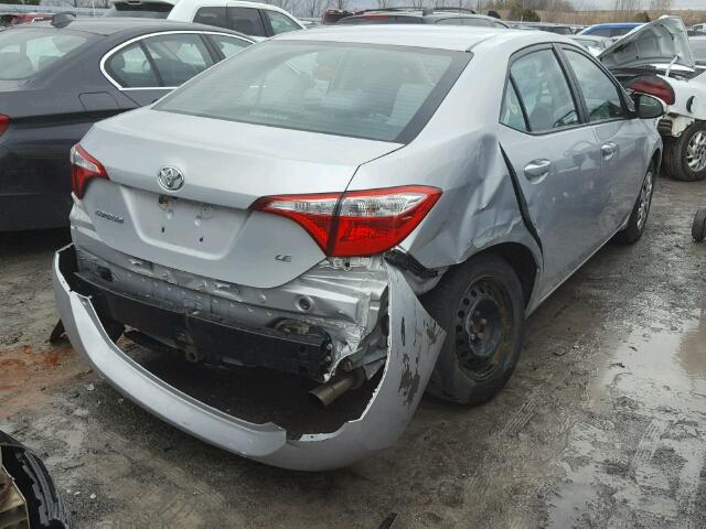 2T1BURHE8FC230840 - 2015 TOYOTA COROLLA L SILVER photo 4