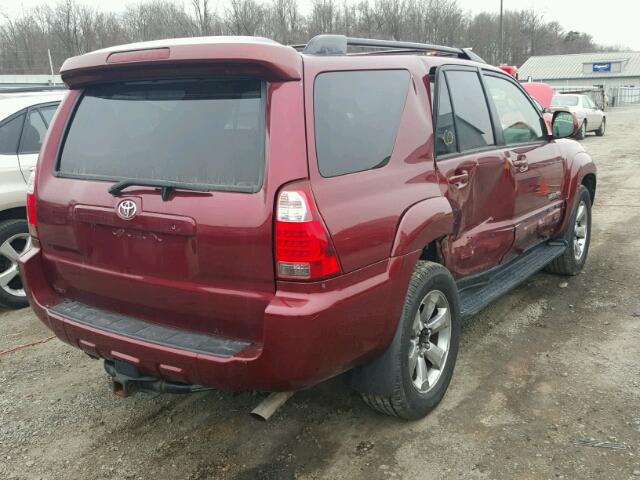 JTEBT17R168031774 - 2006 TOYOTA 4RUNNER LI MAROON photo 4