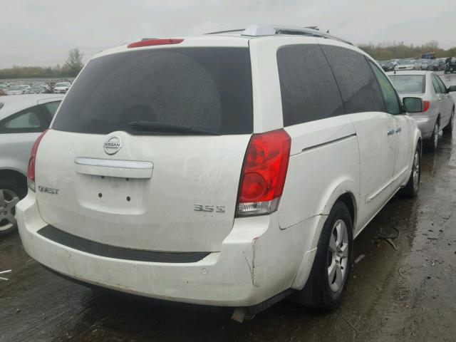 5N1BV28U27N143117 - 2007 NISSAN QUEST S WHITE photo 4