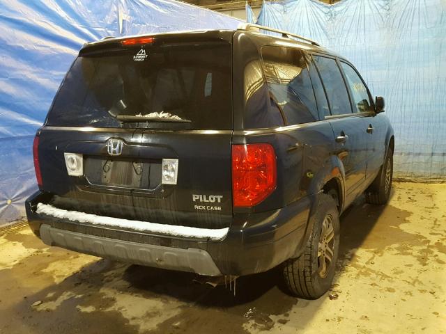 2HKYF18453H572817 - 2003 HONDA PILOT EX BLUE photo 4