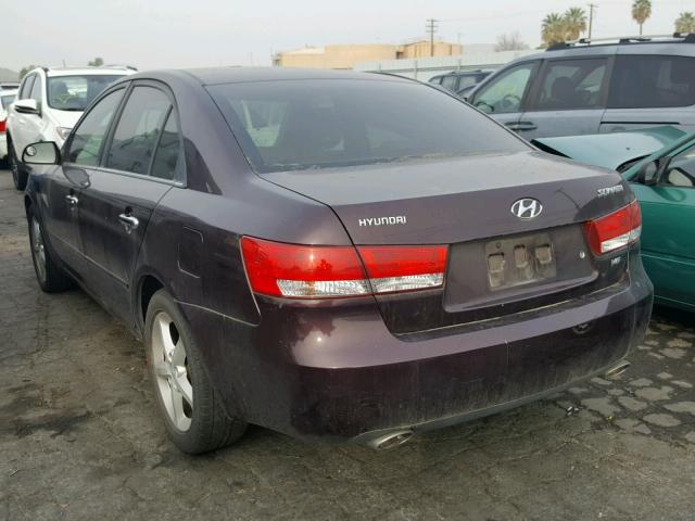 5NPEU46F76H008072 - 2006 HYUNDAI SONATA GLS PURPLE photo 3