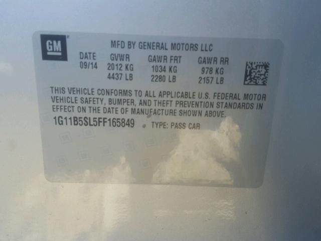 1G11B5SL5FF165849 - 2015 CHEVROLET MALIBU LS SILVER photo 10