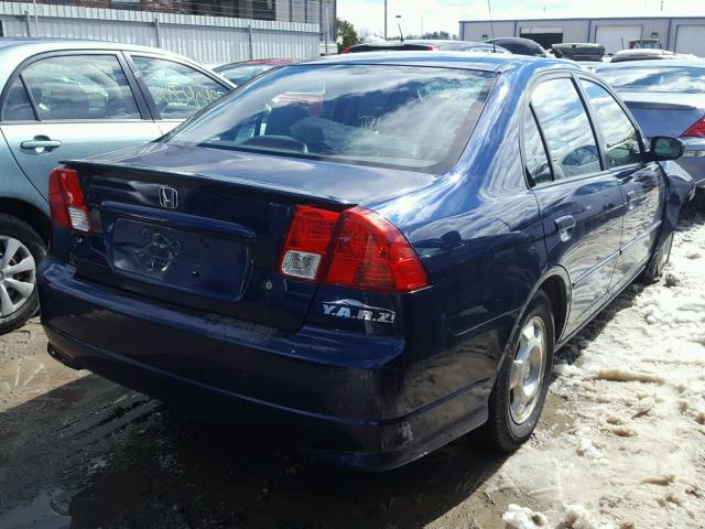 JHMES95645S014964 - 2005 HONDA CIVIC HYBR BLUE photo 4