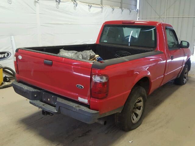 1FTYR10D35PB07415 - 2005 FORD RANGER RED photo 4