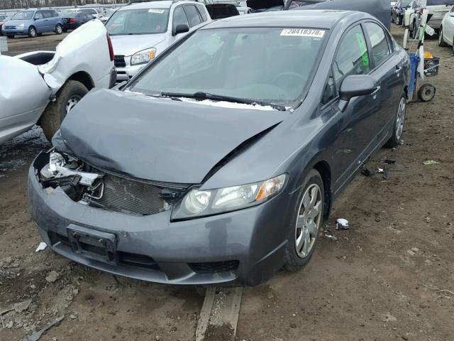 2HGFA16569H313080 - 2009 HONDA CIVIC LX GRAY photo 2