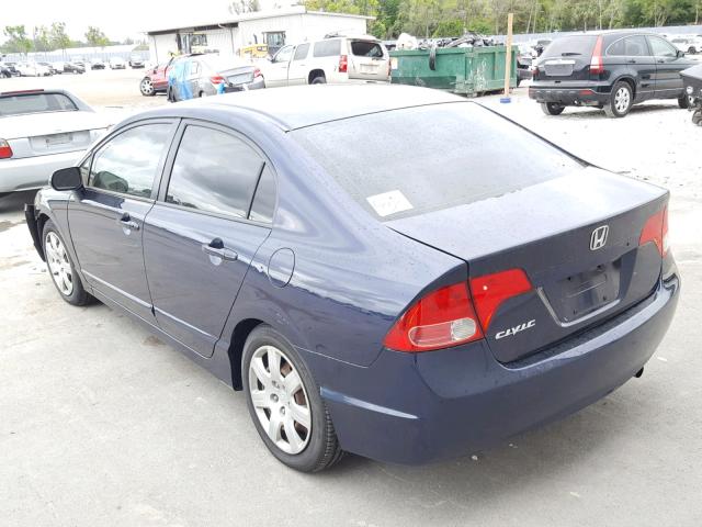 1HGFA16557L079370 - 2007 HONDA CIVIC LX BLUE photo 3