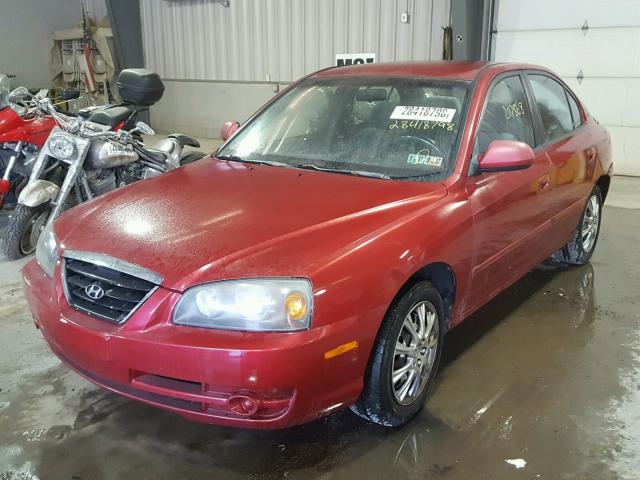 KMHDN46D24U801513 - 2004 HYUNDAI ELANTRA GL RED photo 2