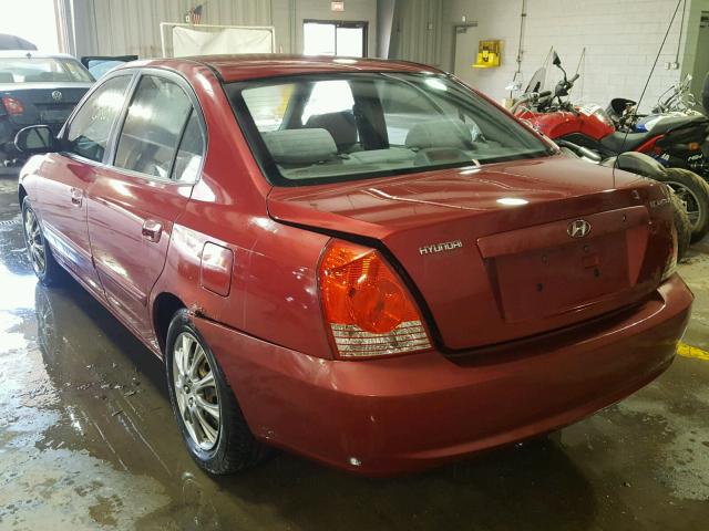 KMHDN46D24U801513 - 2004 HYUNDAI ELANTRA GL RED photo 3