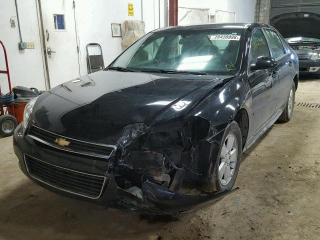 2G1WB5EK0A1203464 - 2010 CHEVROLET IMPALA LT BLACK photo 2