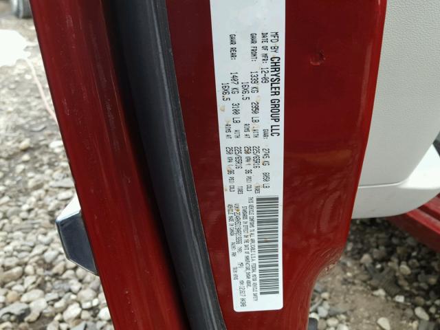 2D4RN5D19AR219266 - 2010 DODGE GRAND CARA RED photo 10