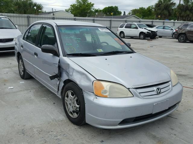 1HGES16591L005465 - 2001 HONDA CIVIC LX SILVER photo 1