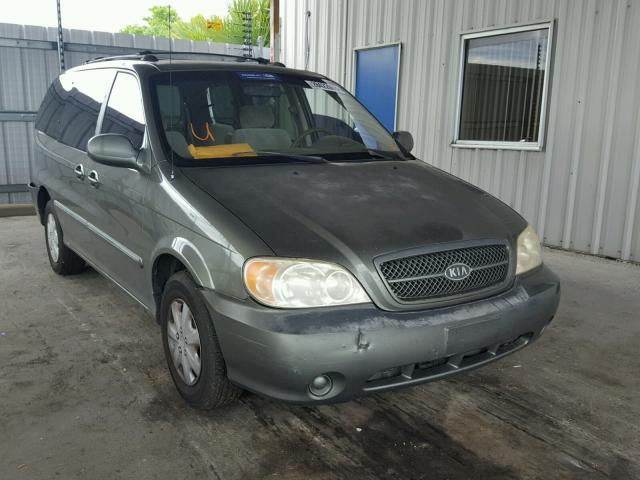 KNDUP132356629918 - 2005 KIA SEDONA EX GREEN photo 1