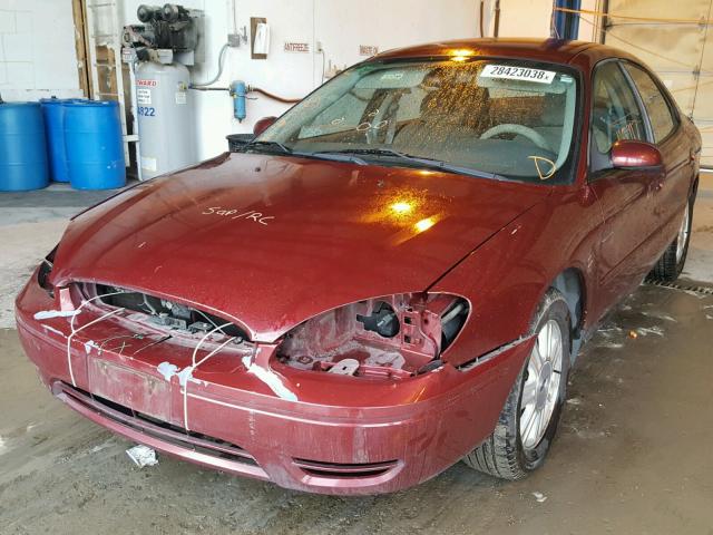 1FAFP56U75A312272 - 2005 FORD TAURUS SEL BURGUNDY photo 2