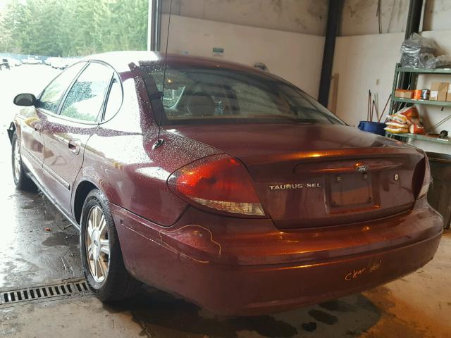 1FAFP56U75A312272 - 2005 FORD TAURUS SEL BURGUNDY photo 3