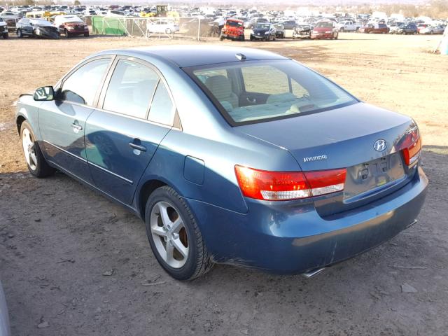 5NPEU46F77H253939 - 2007 HYUNDAI SONATA SE BLUE photo 3