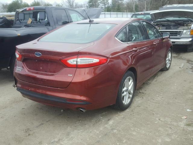 3FA6P0H7XER117699 - 2014 FORD FUSION SE RED photo 4