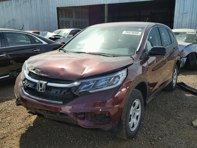 2HKRM3H31FH557958 - 2015 HONDA CR-V LX MAROON photo 2