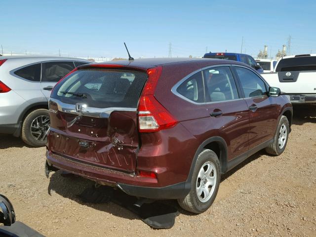 2HKRM3H31FH557958 - 2015 HONDA CR-V LX MAROON photo 4