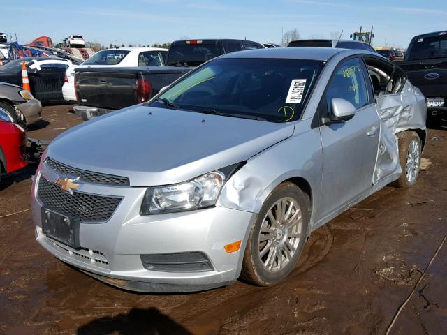 1G1PJ5S98B7294450 - 2011 CHEVROLET CRUZE ECO SILVER photo 2