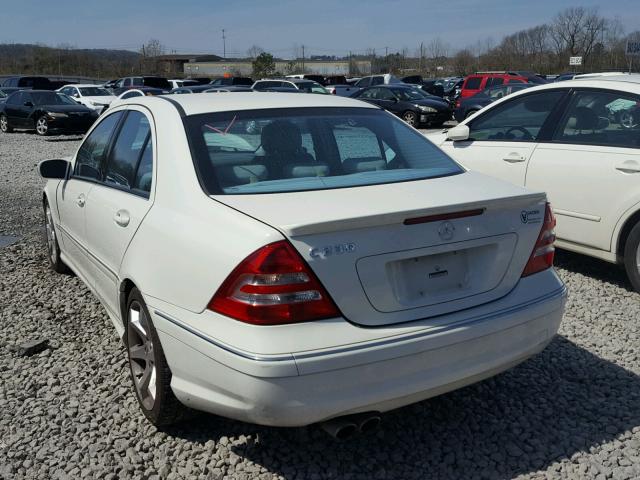 WDBRF52H07F903289 - 2007 MERCEDES-BENZ C 230 WHITE photo 3