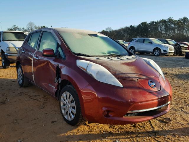 1N4AZ0CP2FC308366 - 2015 NISSAN LEAF S RED photo 1