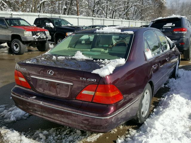 JTHBN30F510029946 - 2001 LEXUS LS 430 PURPLE photo 4