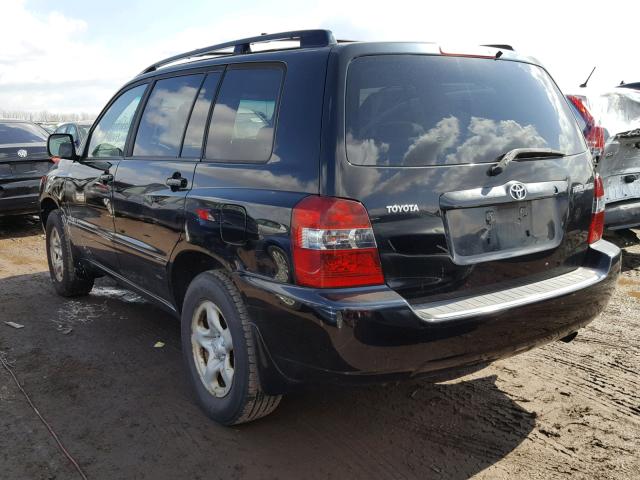 JTEGD21A750110570 - 2005 TOYOTA HIGHLANDER BLACK photo 3