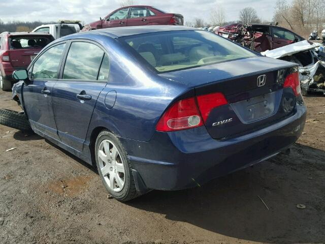 1HGFA16576L142919 - 2006 HONDA CIVIC LX BLUE photo 3