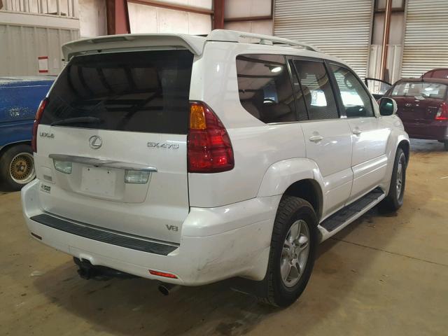 JTJBT20X140043743 - 2004 LEXUS GX 470 WHITE photo 4