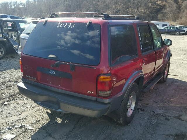 1FMZU73E5YZA85352 - 2000 FORD EXPLORER X RED photo 4