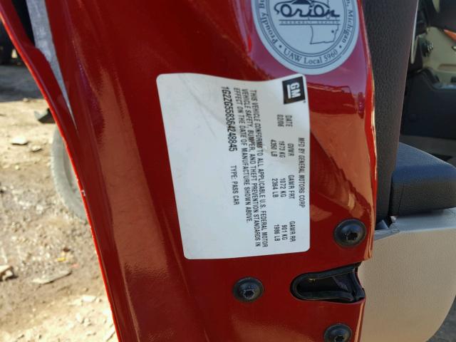 1G2ZG558364248845 - 2006 PONTIAC G6 SE1 RED photo 10