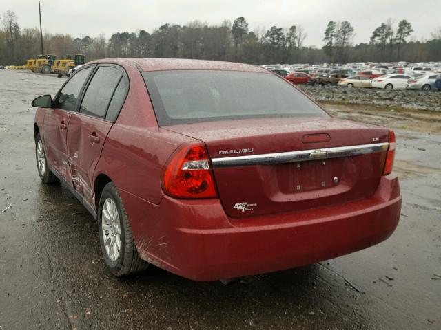 1G1ZS58F17F248846 - 2007 CHEVROLET MALIBU LS ბურგუნდია ფოტო 3