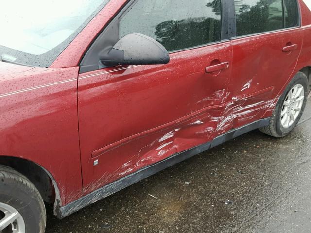 1G1ZS58F17F248846 - 2007 CHEVROLET MALIBU LS ბურგუნდია ფოტო 9