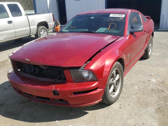 1ZVHT82H055176470 - 2005 FORD MUSTANG GT MAROON photo 2