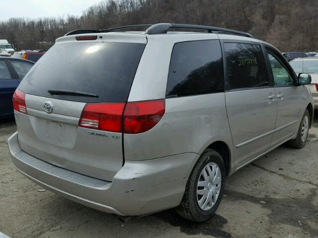 5TDZA23C44S218984 - 2004 TOYOTA SIENNA CE SILVER photo 4