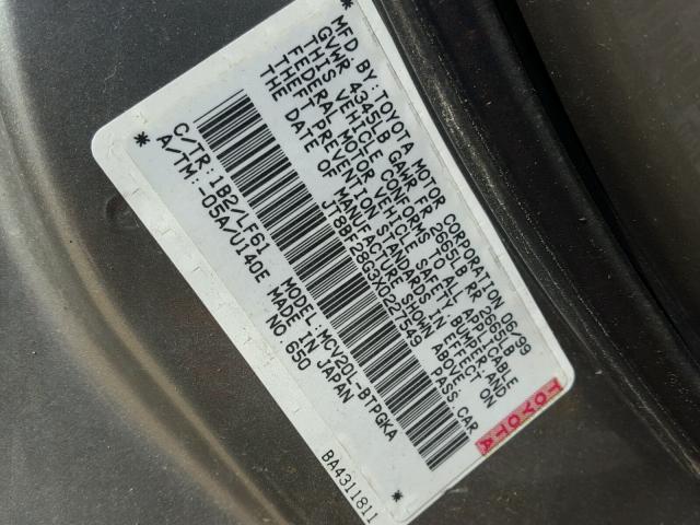 JT8BF28G3X0227549 - 1999 LEXUS ES 300 GRAY photo 10