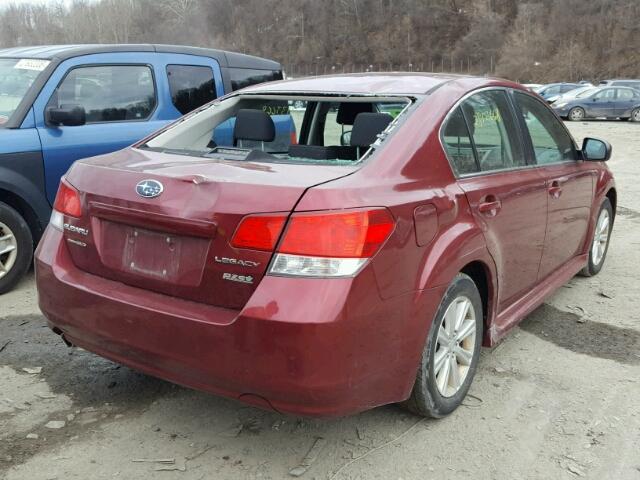 4S3BMBG61B3222406 - 2011 SUBARU LEGACY 2.5 RED photo 4