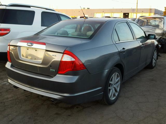 3FAHP0JG7AR259635 - 2010 FORD FUSION SEL GRAY photo 4