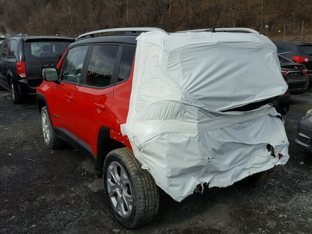 ZACCJBDT7GPD11519 - 2016 JEEP RENEGADE L RED photo 3