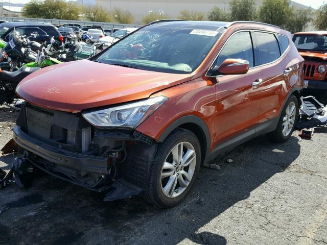 5XYZW3LA9EG223490 - 2014 HYUNDAI SANTA FE S ORANGE photo 2