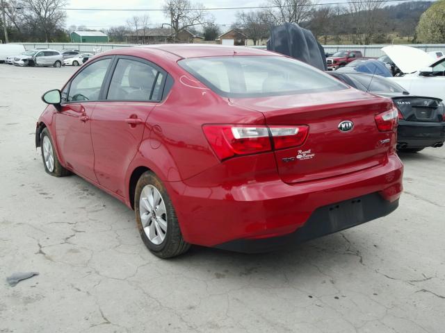 KNADN4A38G6661301 - 2016 KIA RIO EX RED photo 3